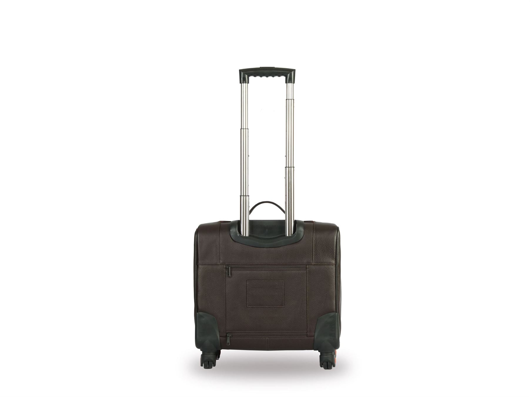 Leather Trolley Bag, carry on luggage with wheels, suitcase with wheels -  CRTB0151 :: Creative Art and Craft